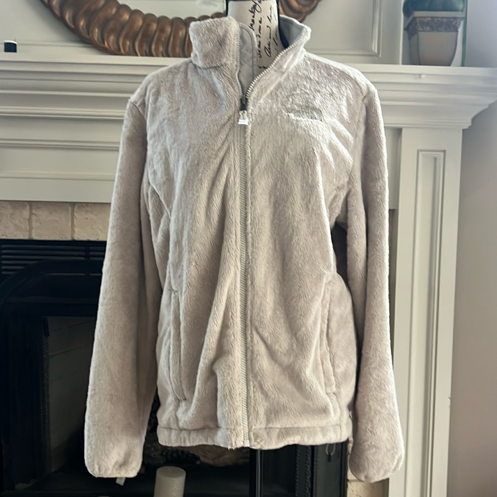 North Face Osito zip up silverish grey  size L B5